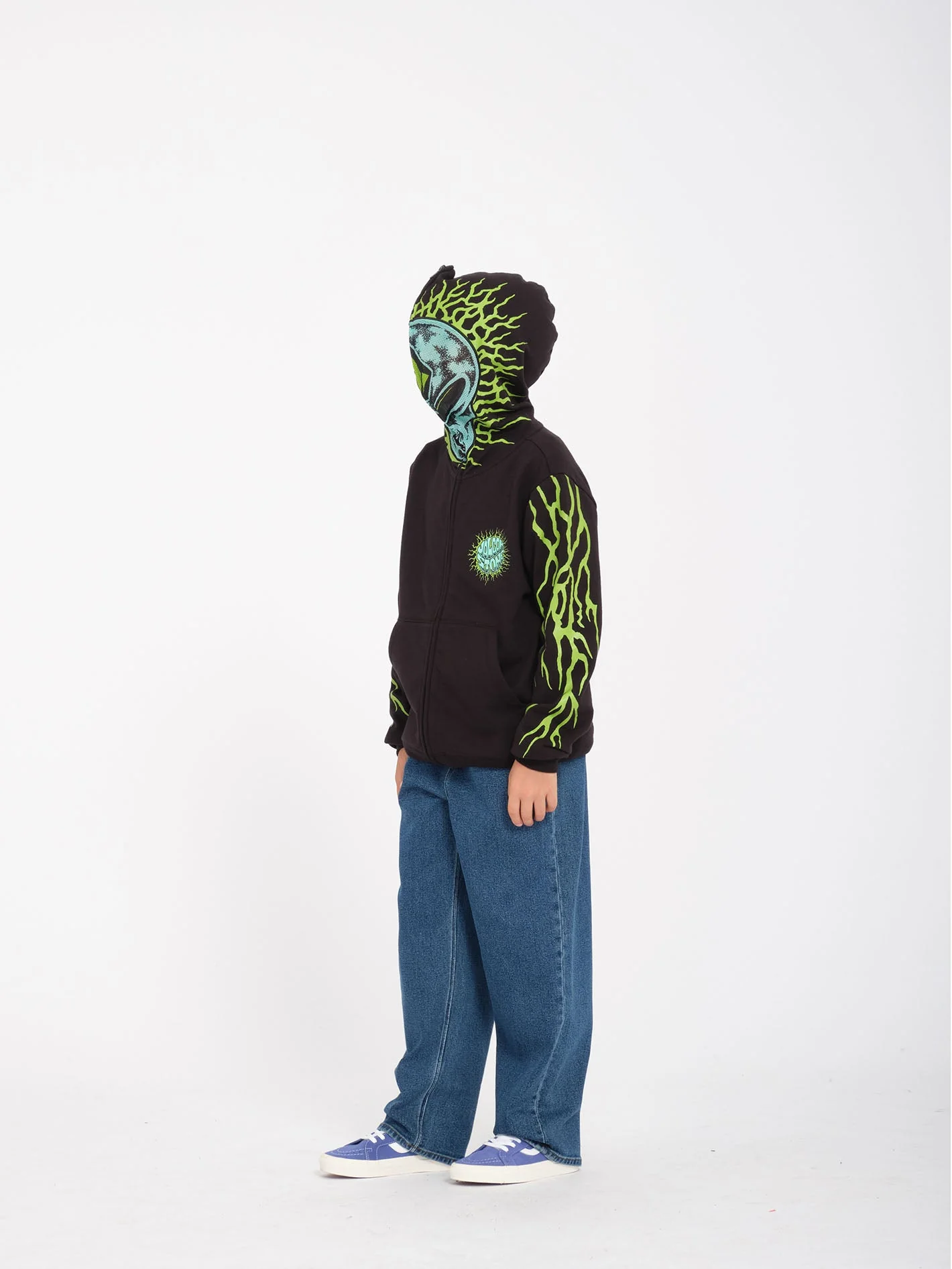 Alien Full Zip Hoodie - Black - (KINDER) - Image 4