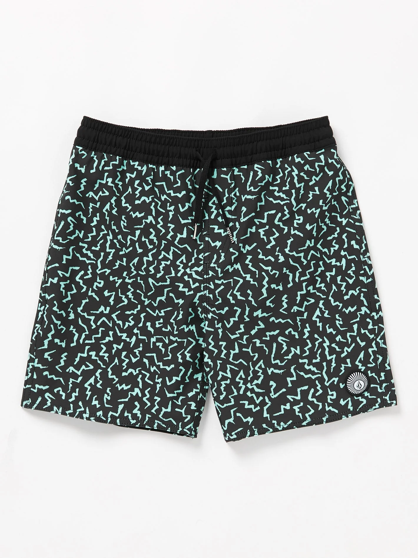 Asphalt Beach Trunk 15" Boardshort - BLACK  - (KINDER)
