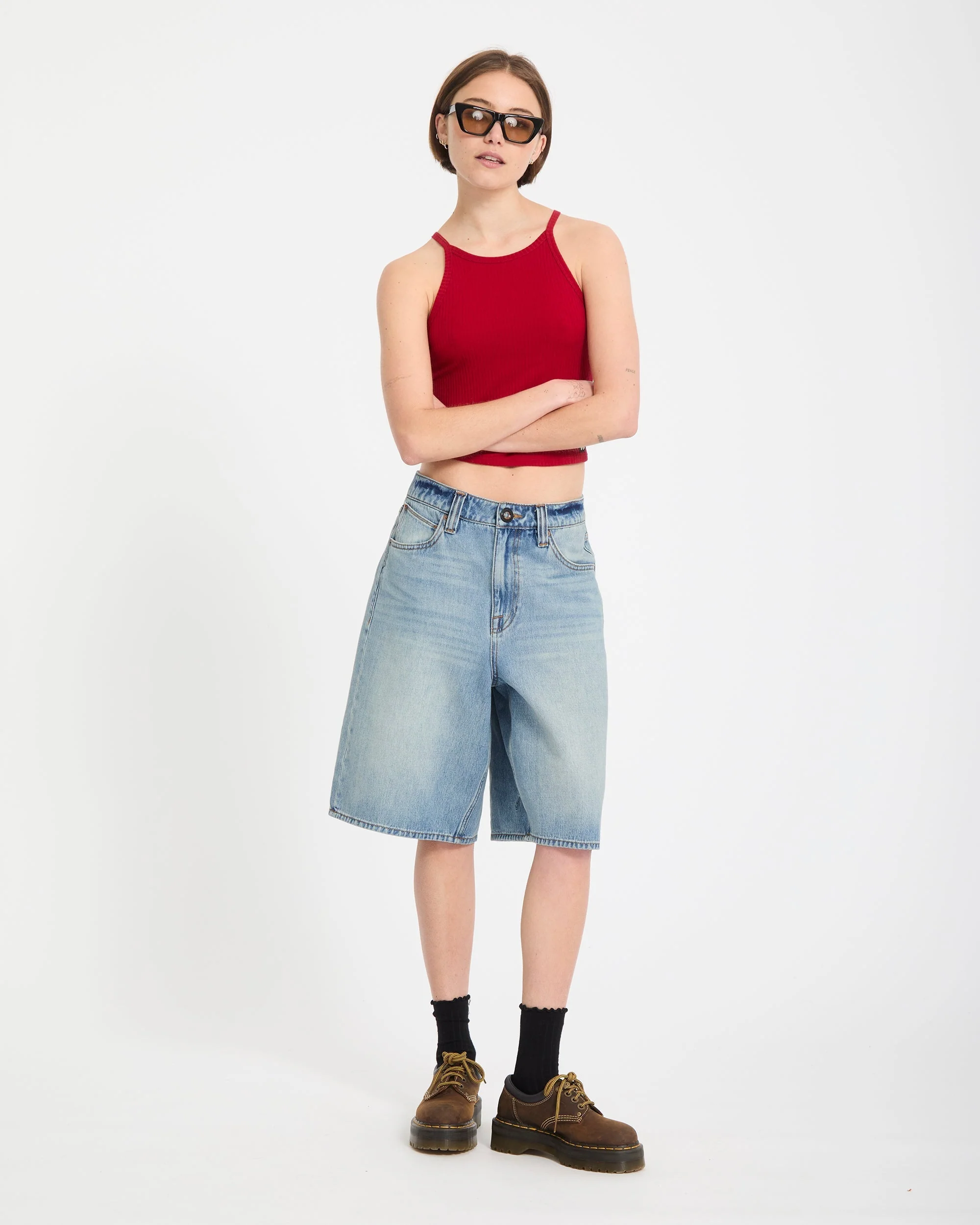 Beeggy Denim-Shorts - Dusty Blue Wash - Image 8