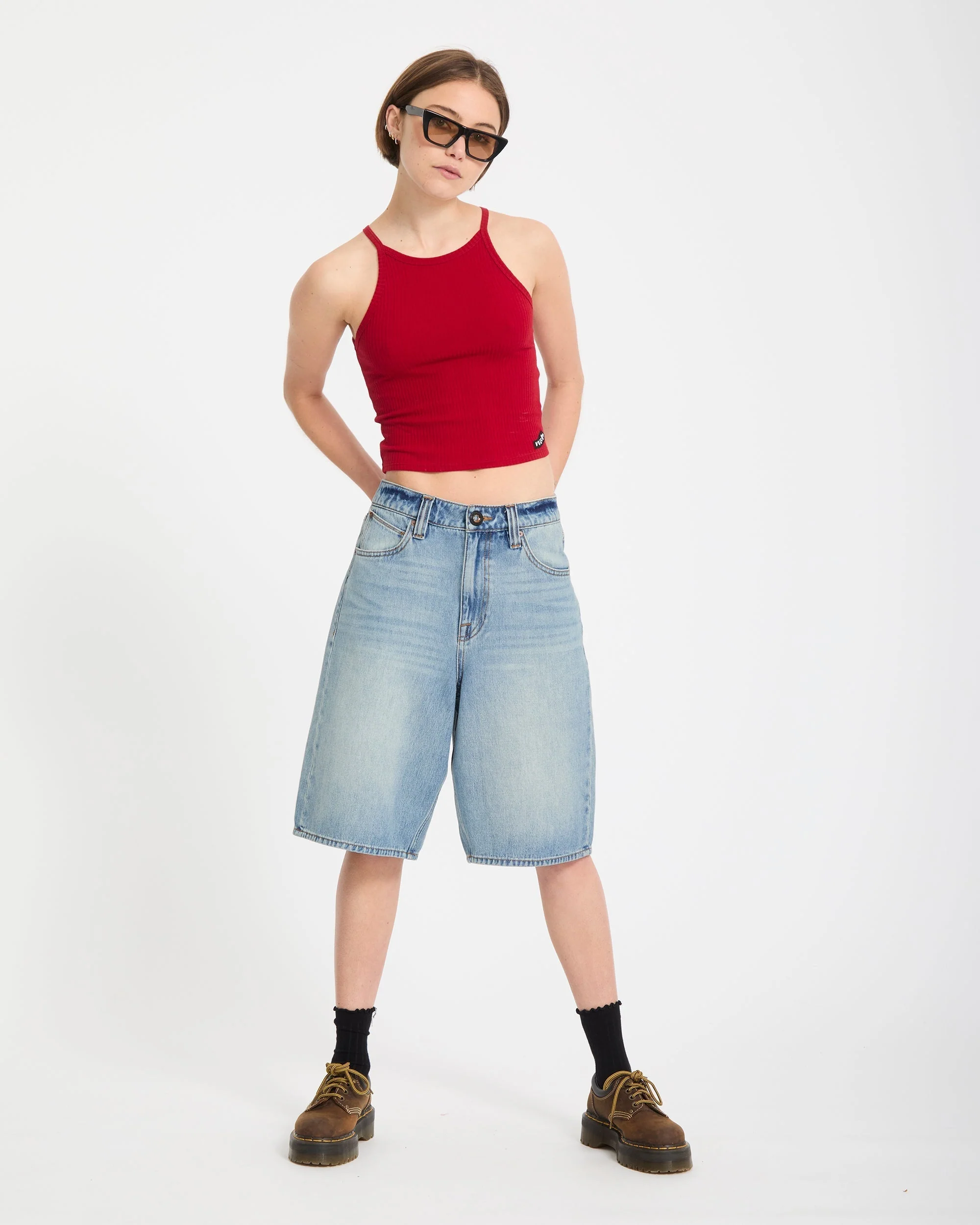 Beeggy Denim-Shorts - Dusty Blue Wash - Image 9