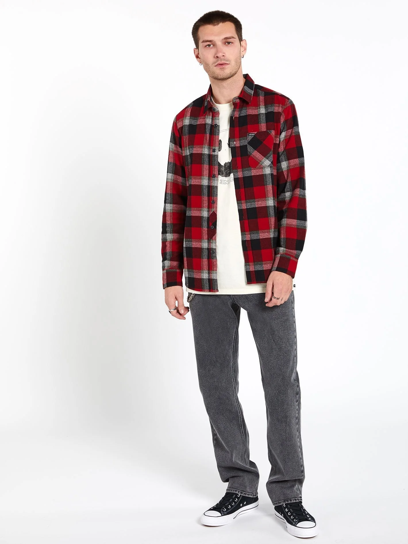 Chemise Caden Plaid - DEEP RED - Image 5
