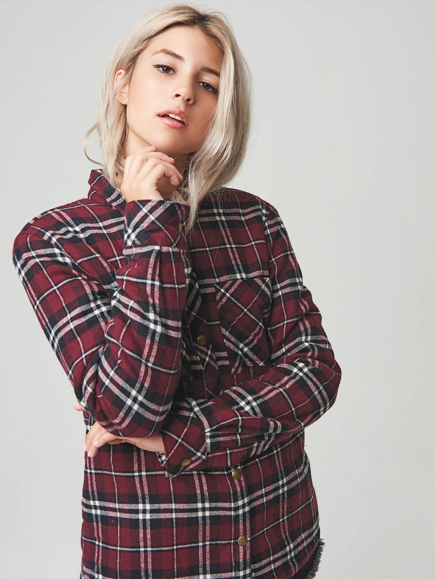 Chemise Plaid About You  - Burgundy - Image 3