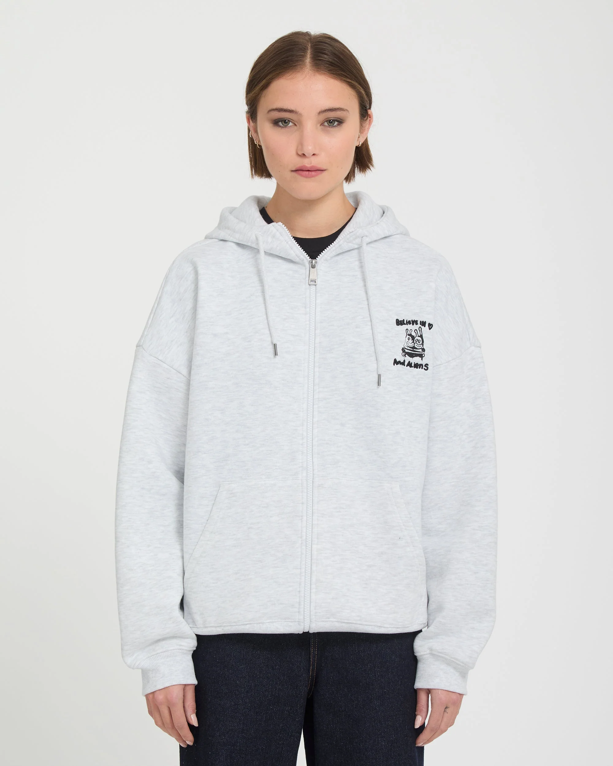 Ozzy Fleece Zip Hoodie - Bone Heather