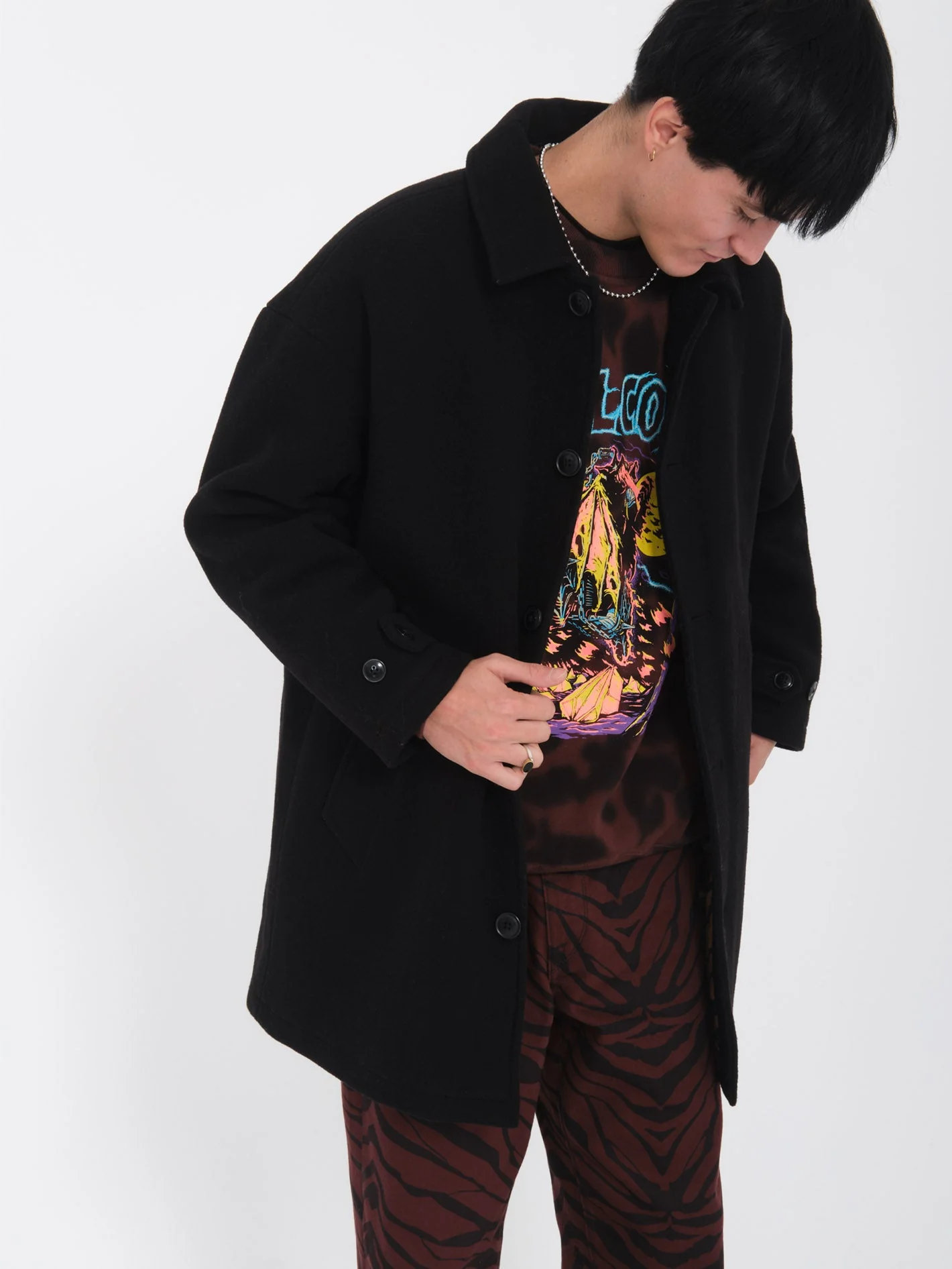 Floyder Peacoat Mantel - BLACK - Image 12