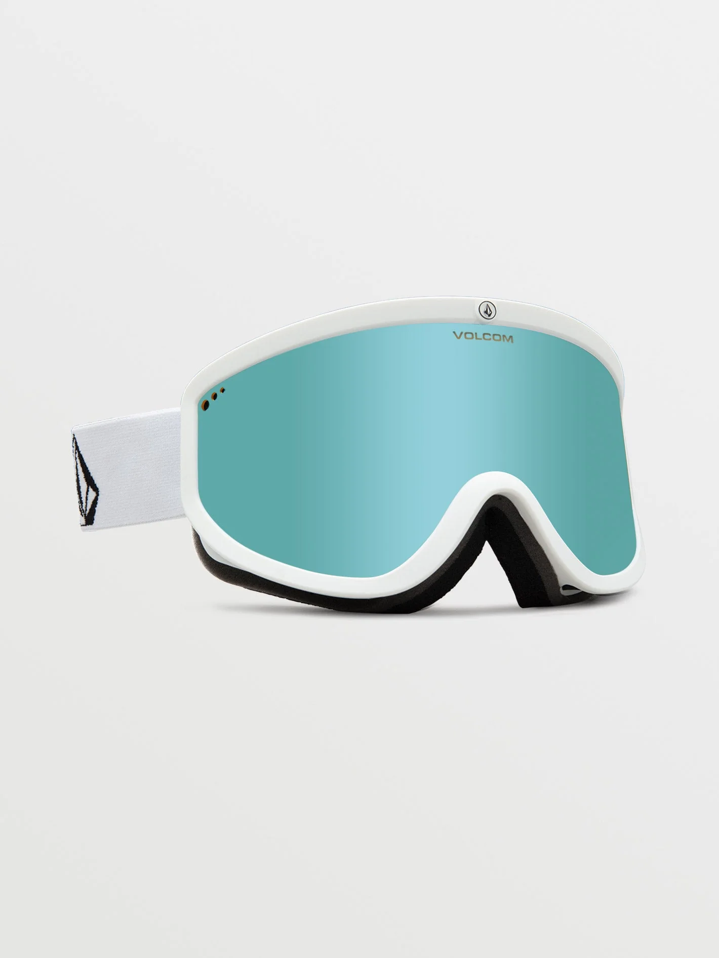 Footprints Matte White Stone Goggle (+Bonus Brillenglas - Dark grey) - Ice Chrome