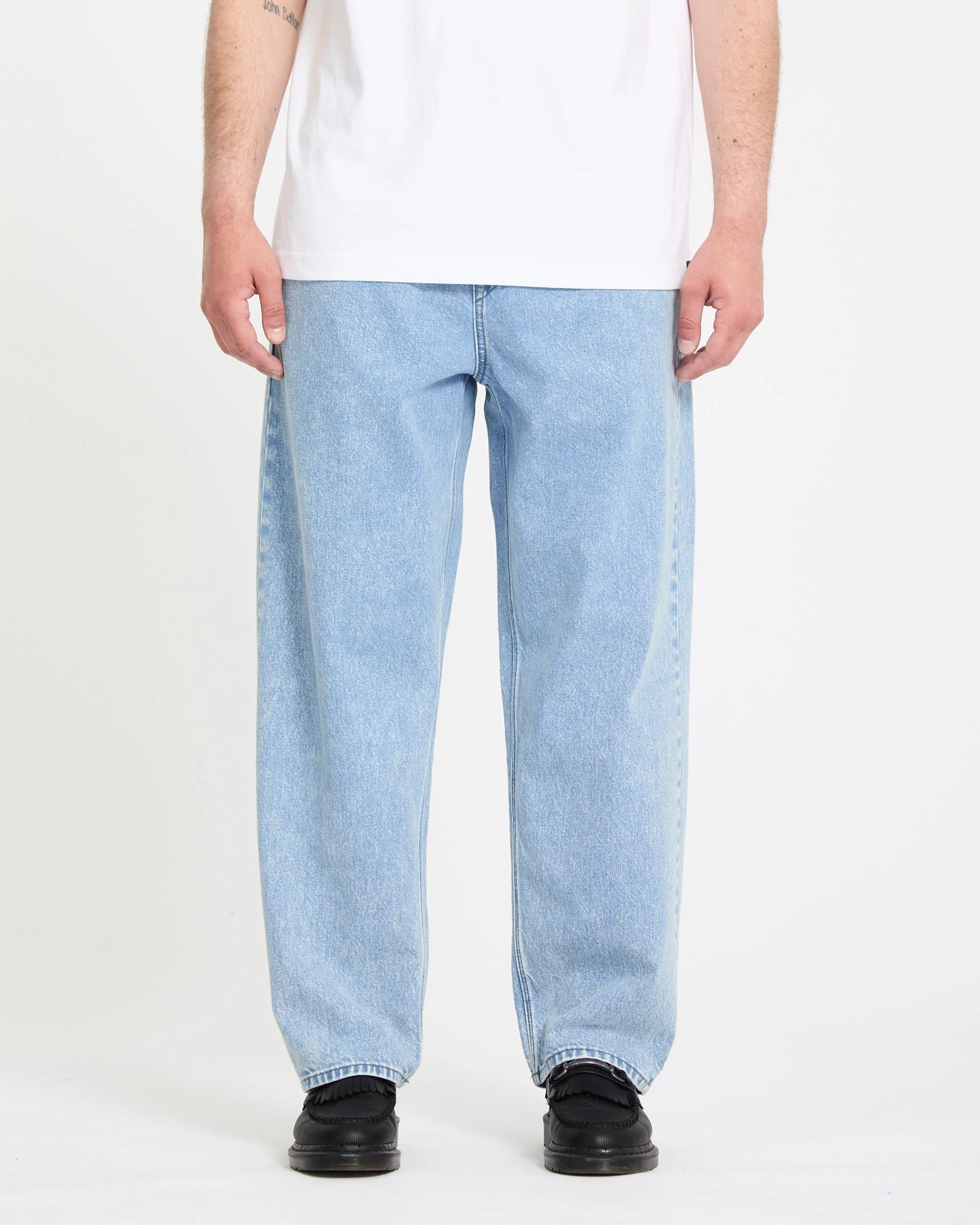 Freazy Loose Elasticated Waist Jeans - Pale Aqua
