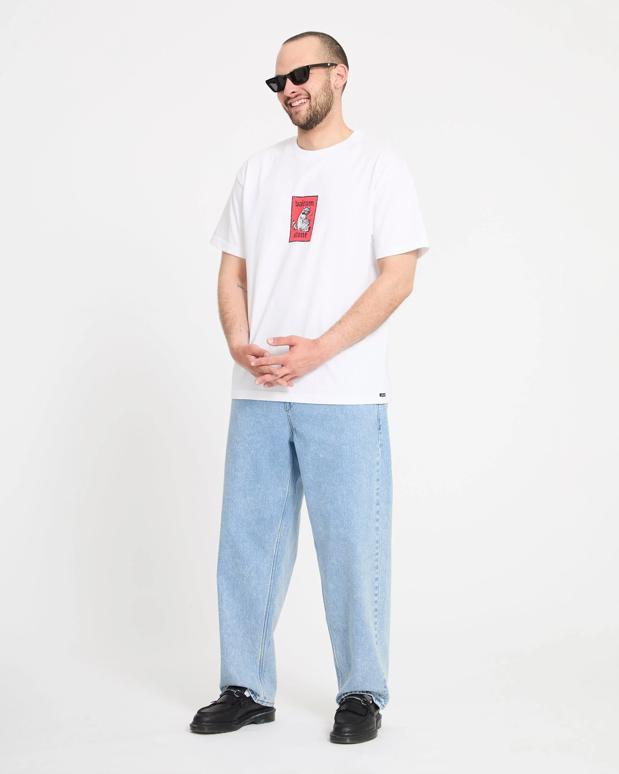 Freazy Loose Elasticated Waist Jeans - Pale Aqua - Image 5