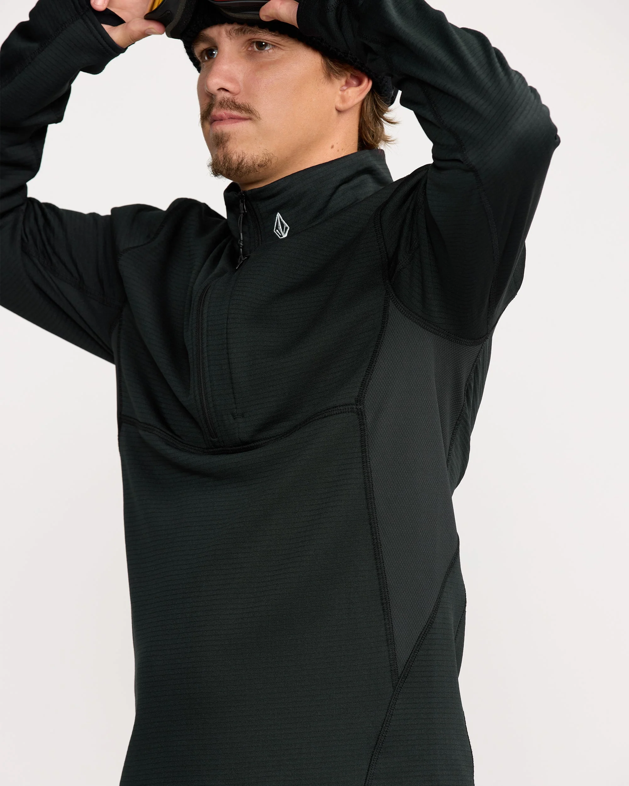Gridlock Mock Neck Fleece Sweatshirt - Black - Image 7