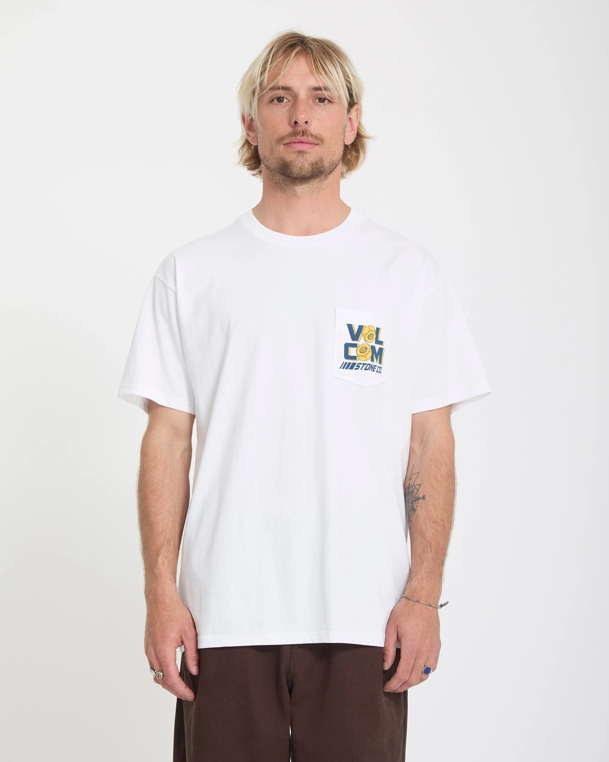 Parted Out Pocket T-Shirt - White