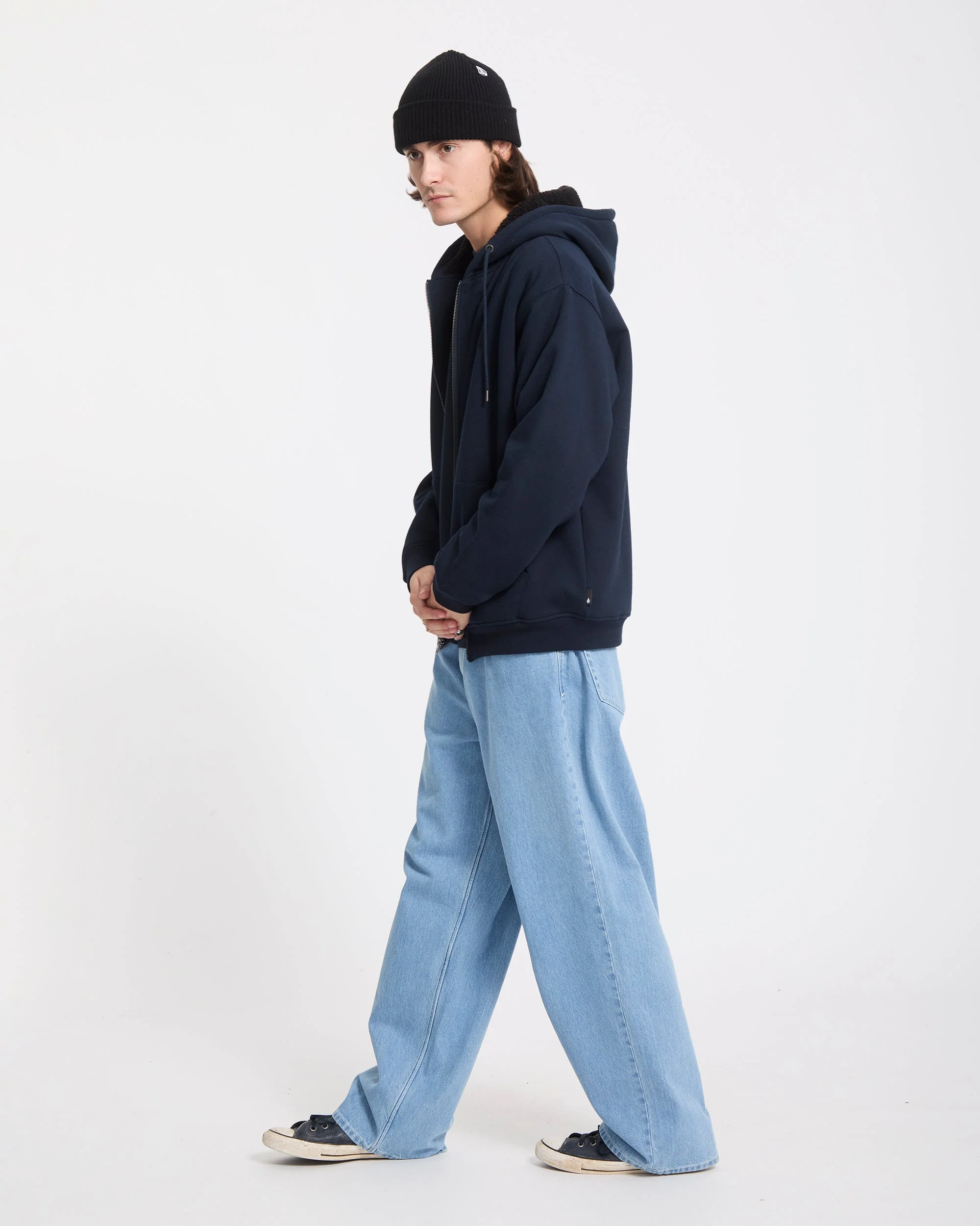 Single Stone Zip Sherpa Hoodie - Marine - Image 8