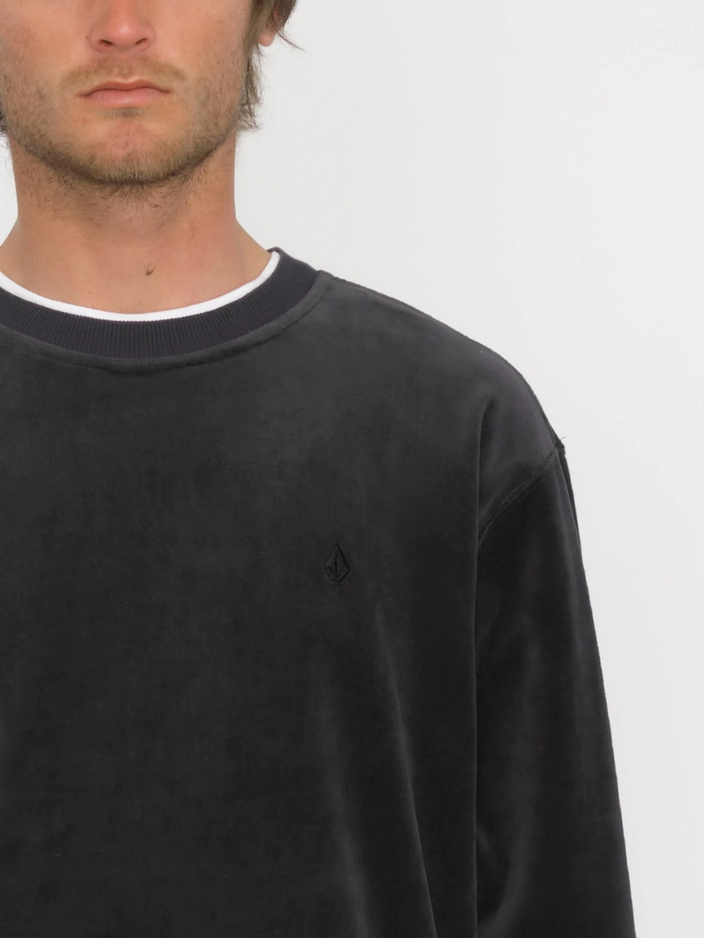 Single Stone Velvet Sweatshirt - BLACK - Image 3