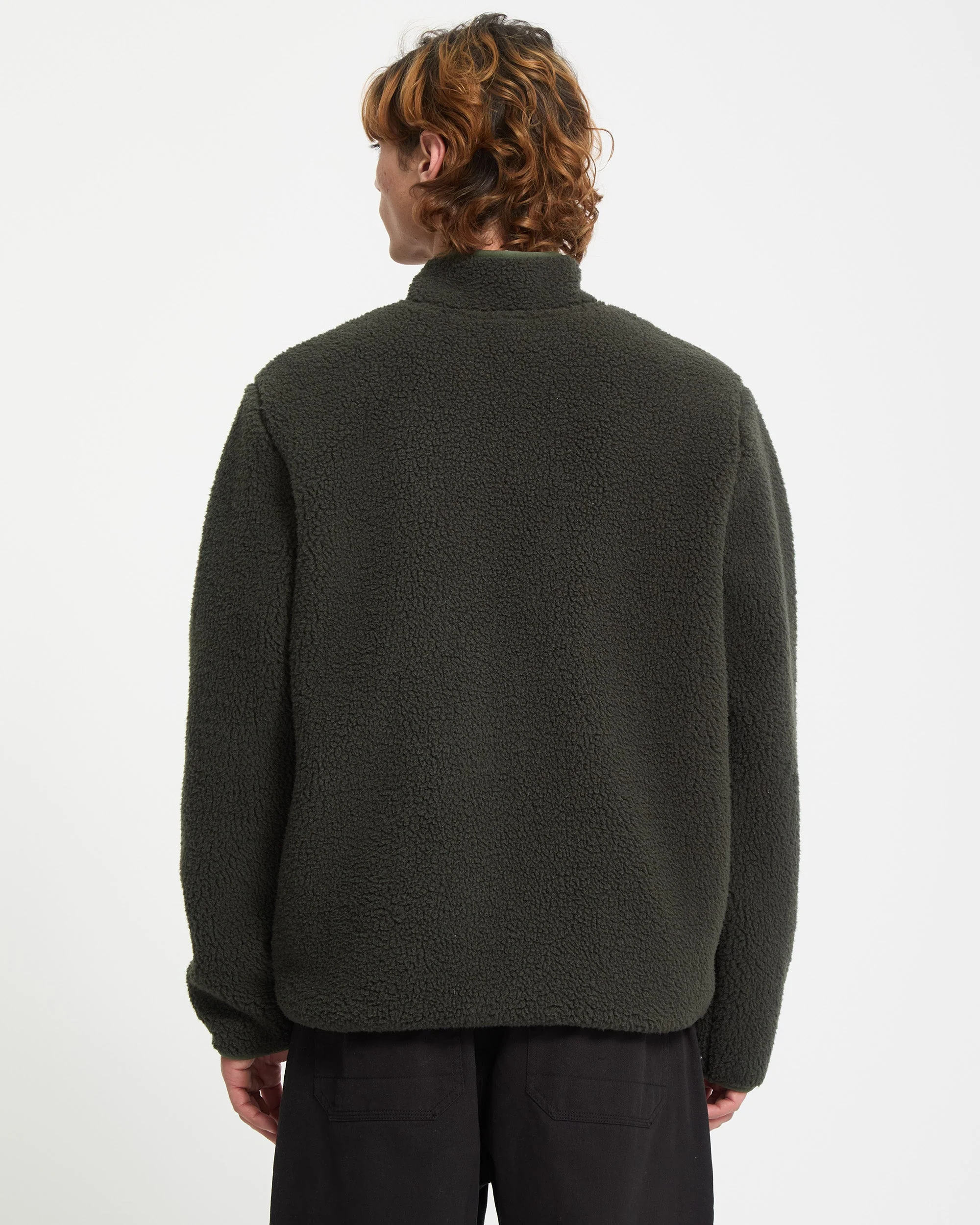 Storm Stone Zip Sherpa Sweatshirt - Rinsed Black - Image 2