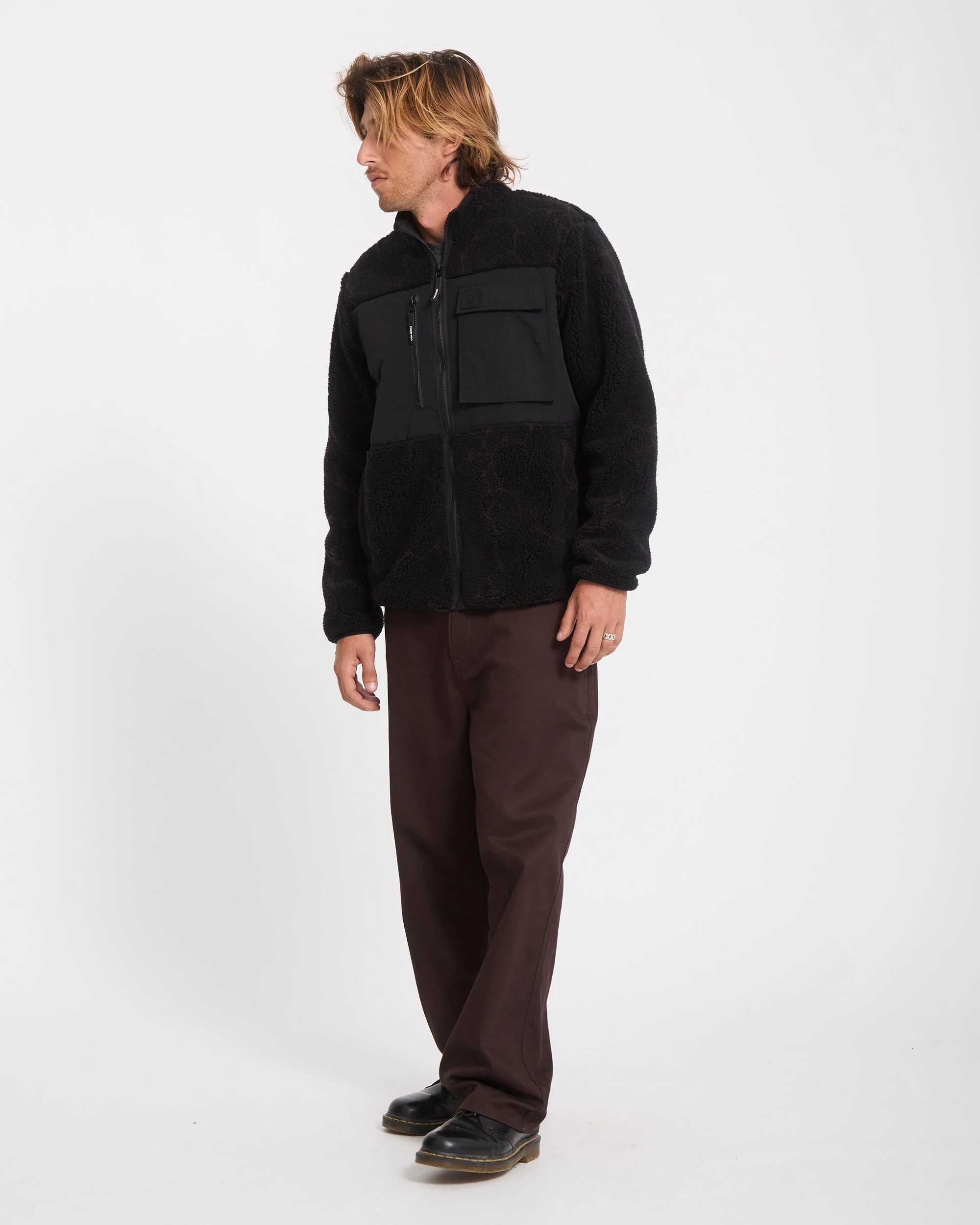 Storm Stone Zip Sherpa Jacke - Raisin - Image 6