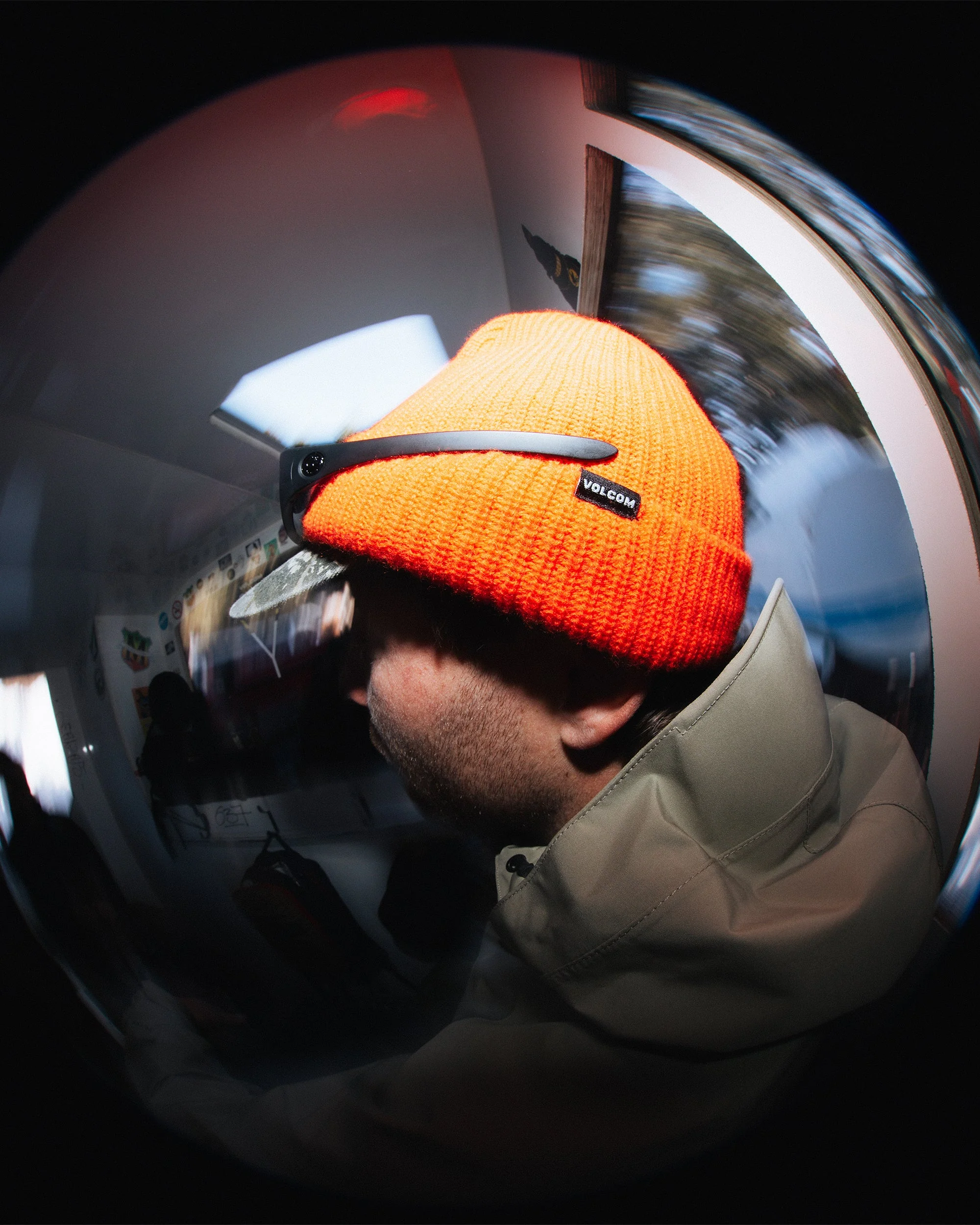 Sweep Lined Beanie - Orange Shock - Image 3