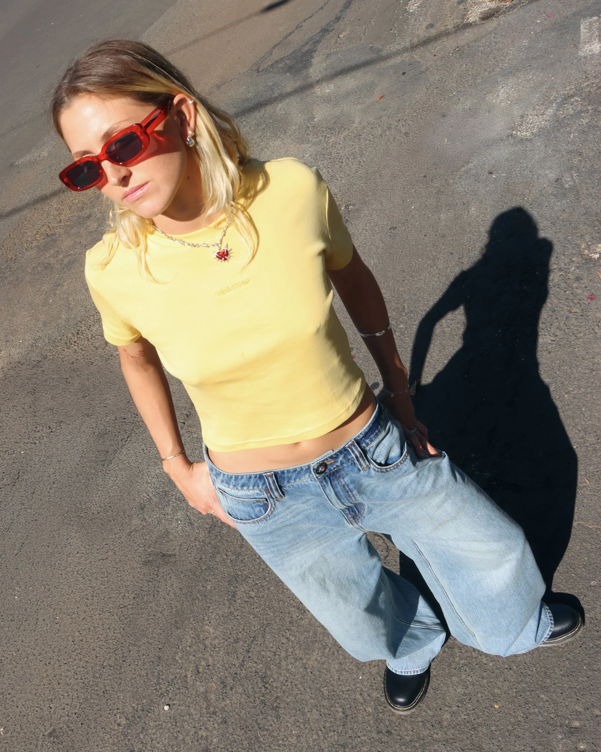Volcomstone Tight Crop-Top - Sunburst - Image 5